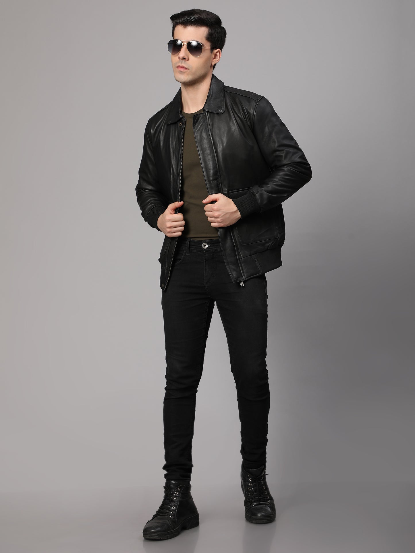 Theory Varsity Jacket In Leather Genuine Leather Jacket for Men