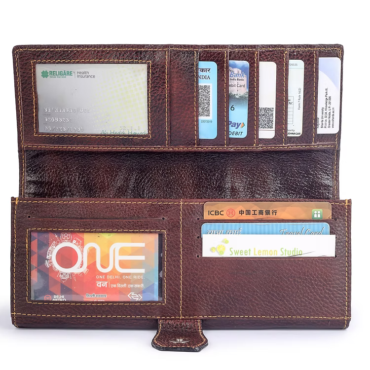 ChérieLeather Classic Clutch Wallet - Dark Brown