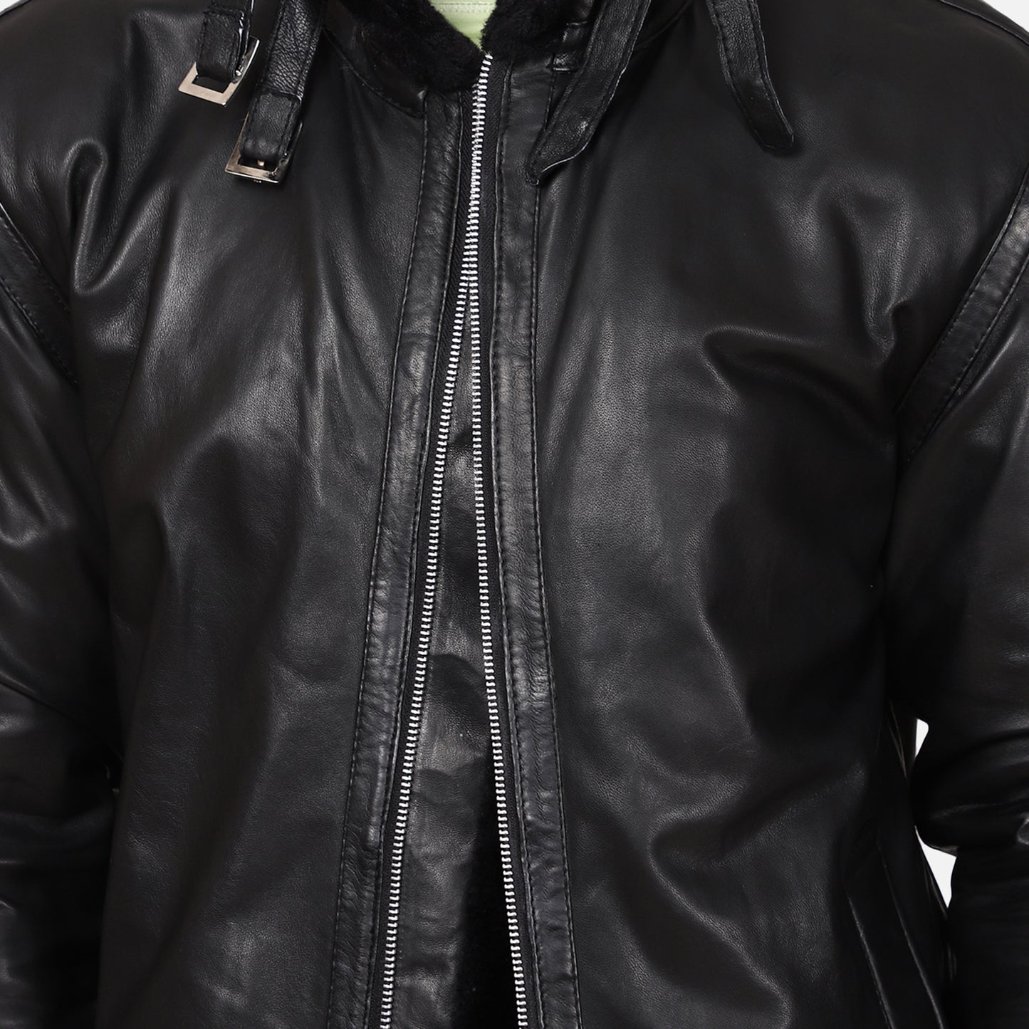 RegalEdge Men’s Leather Jacket - Black