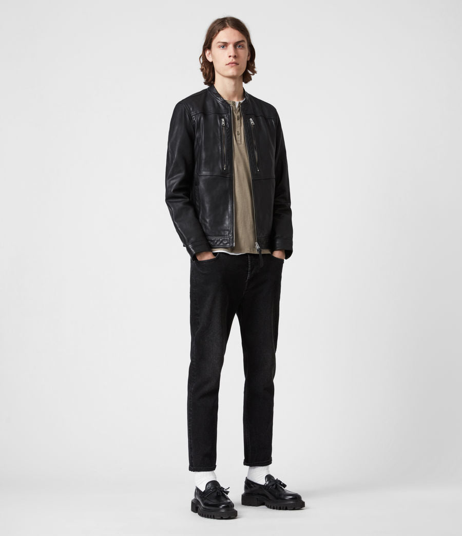 Ravine Moto Leather Jacket | Double Zip For Casual Moment