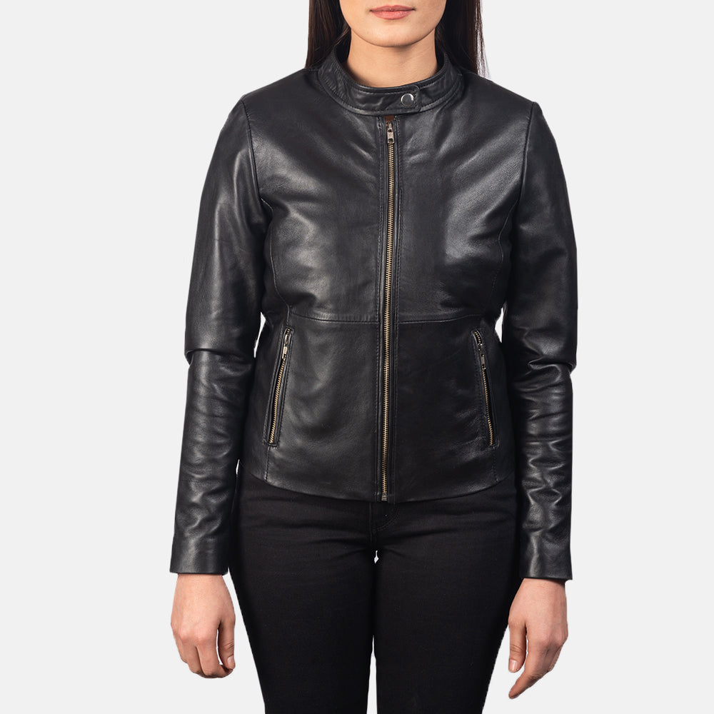 Sophisticated Women's Biker Leather Jacket - Main Image