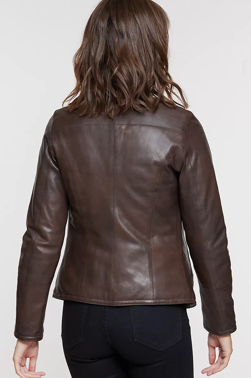 Kayla Reversible Goatskin Suede Leather Jacket