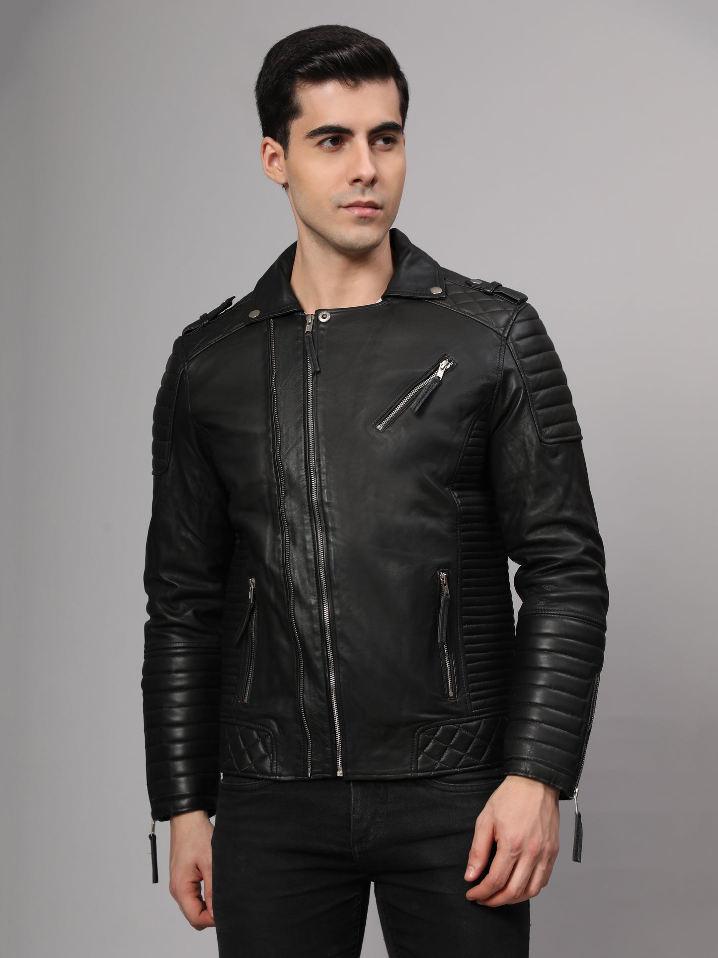 Aurex Men’s Premium Leather Jacket - Black