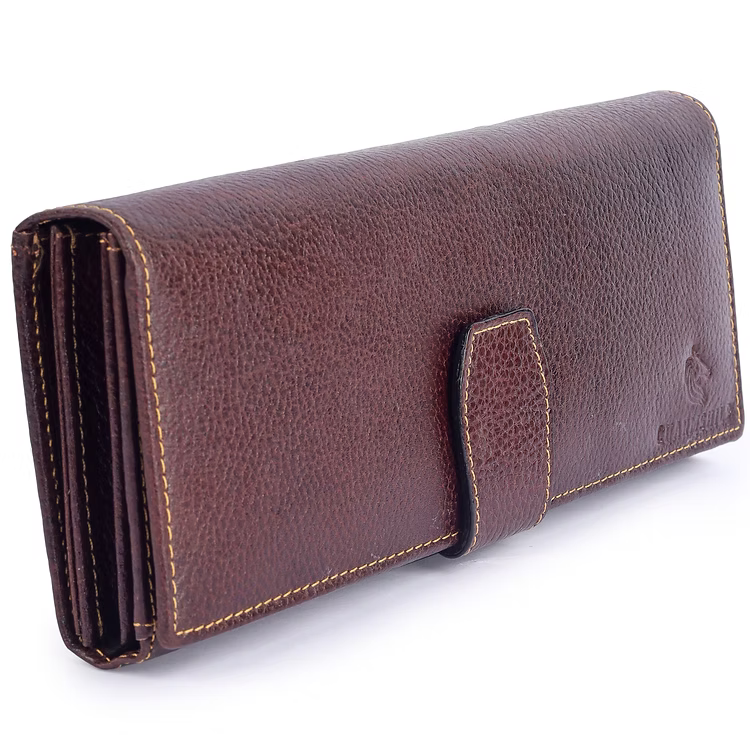ChérieLeather Classic Clutch Wallet - Dark Brown