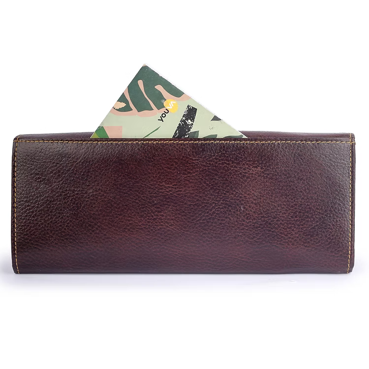 ChérieLeather Classic Clutch Wallet - Dark Brown