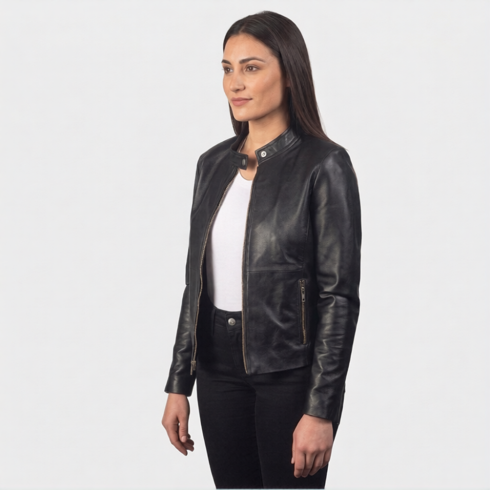 Sophisticated Women's Biker Leather Jacket
