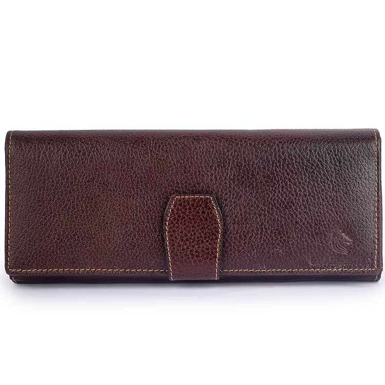 ChérieLeather Classic Clutch Wallet - Dark Brown