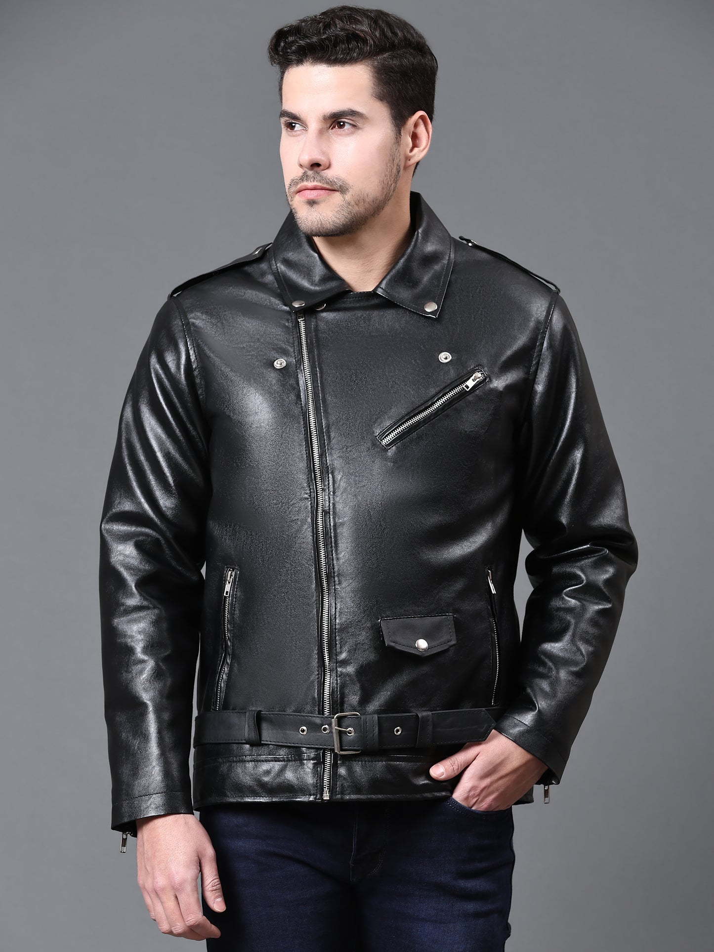 Men's Biker In PU Leather :- Charmshilp