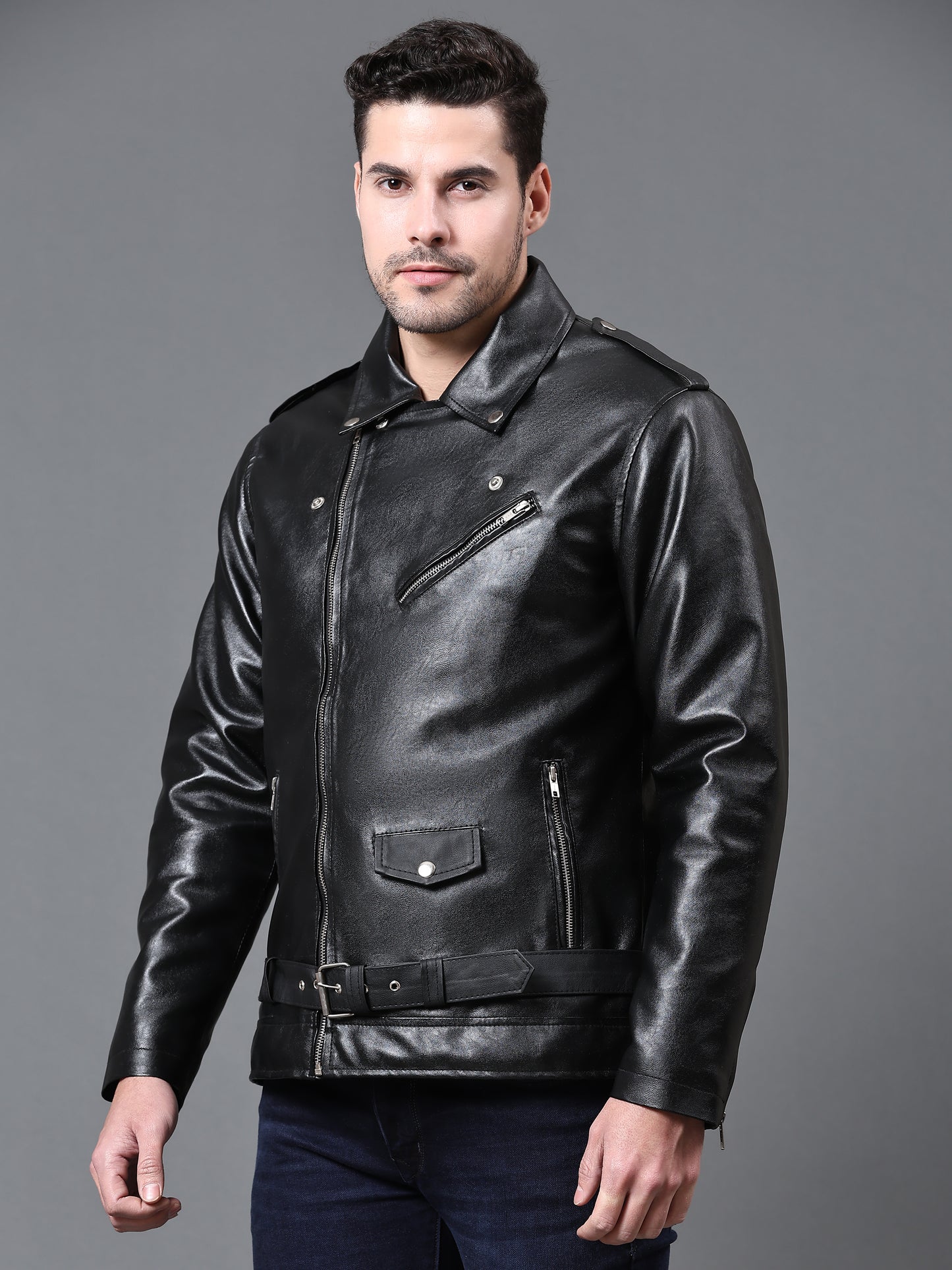 Men's Biker In PU Leather :- Charmshilp