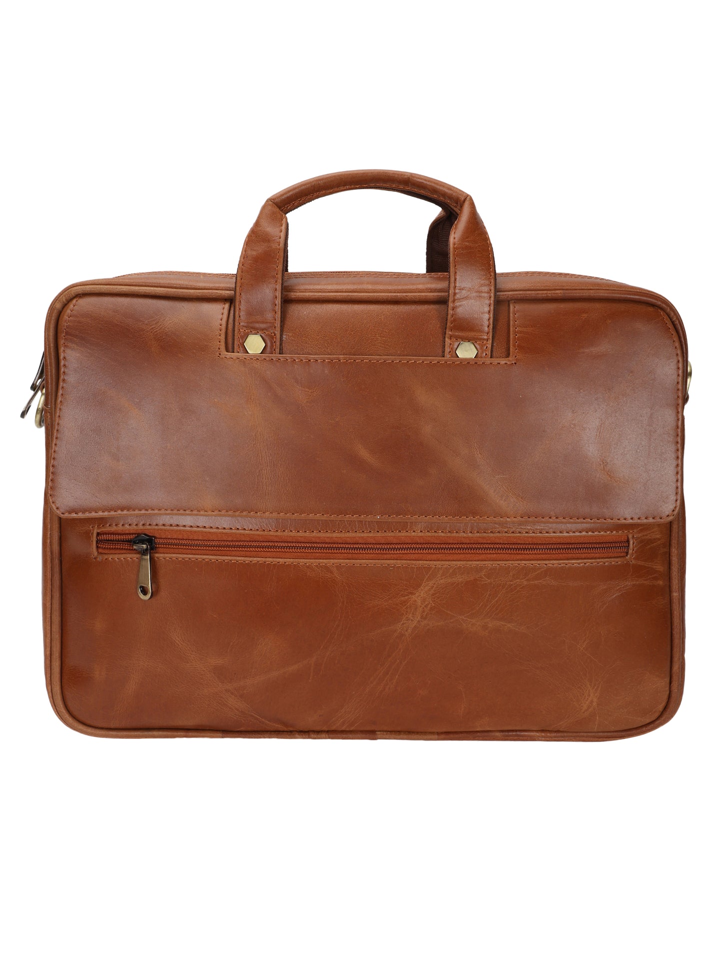 Prestige Genuine Leather Laptop Work Bag - Brown