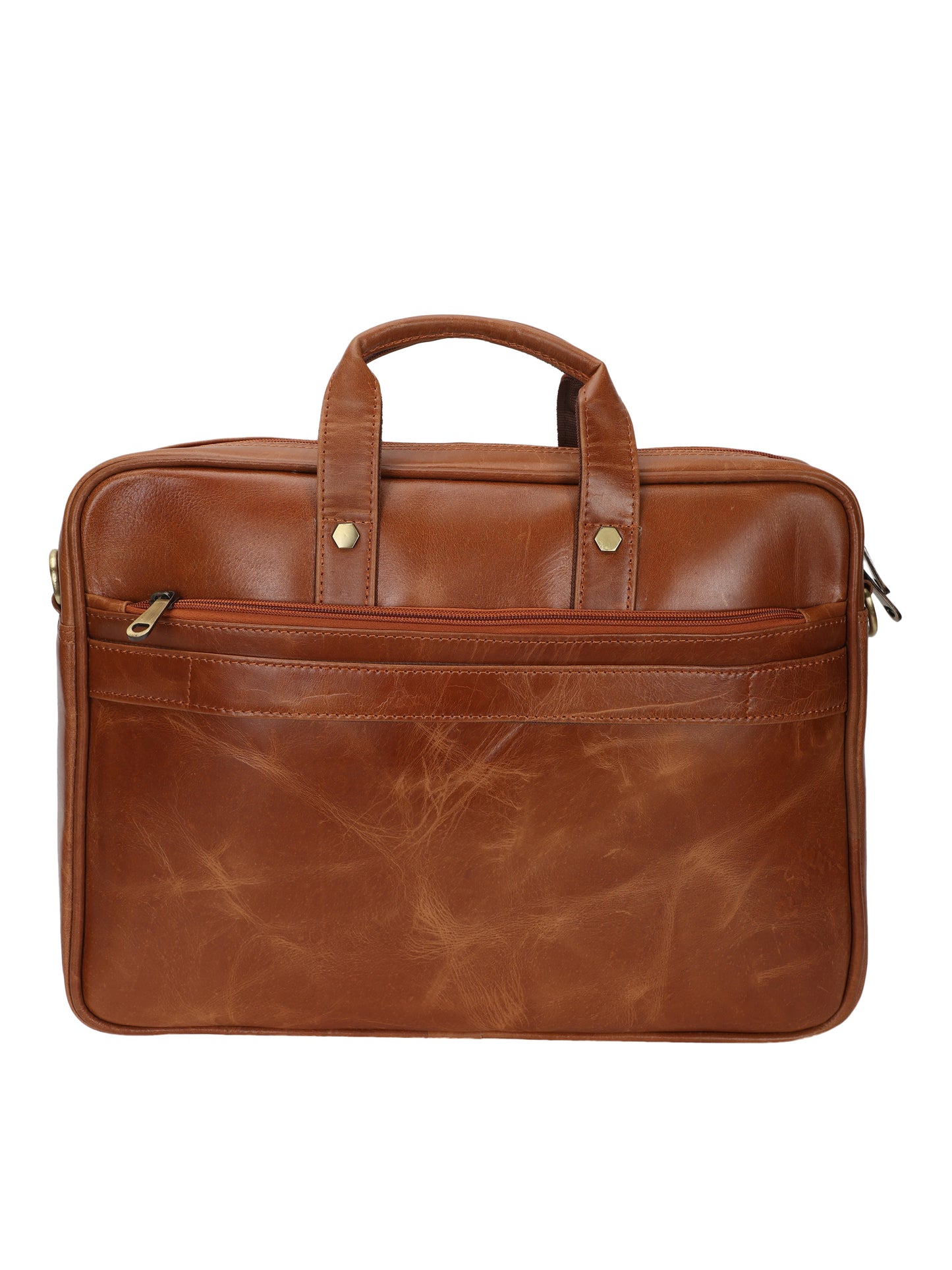 Prestige Genuine Leather Laptop Work Bag - Brown