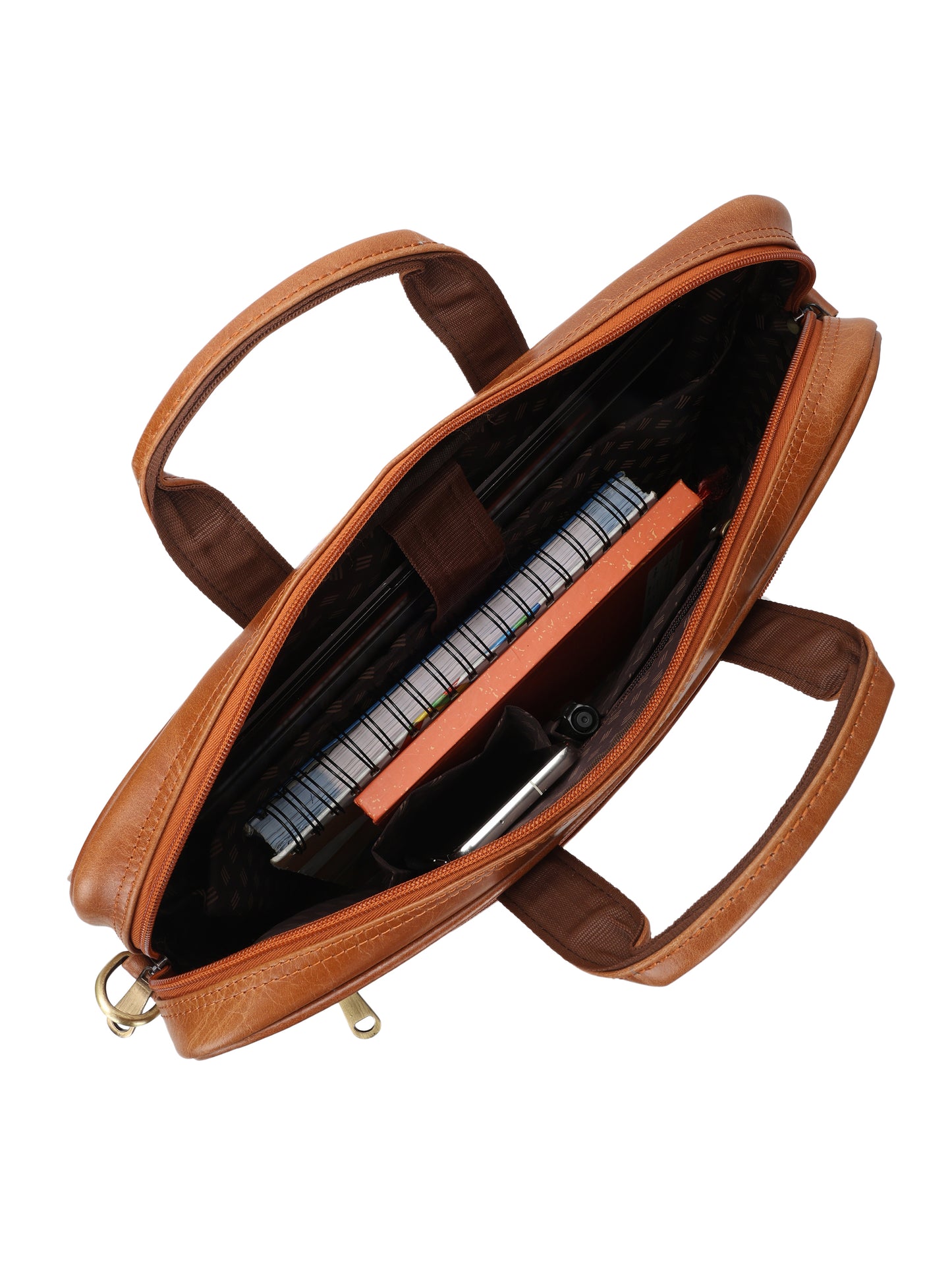 Prestige Genuine Leather Laptop Work Bag - Brown