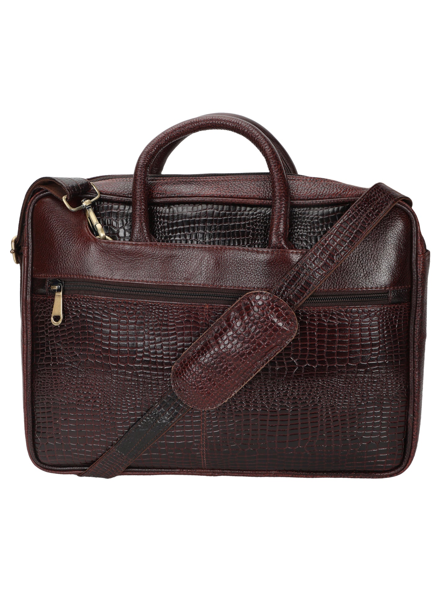 Regal Executive Leather Laptop Messenger Bag - Antique Black