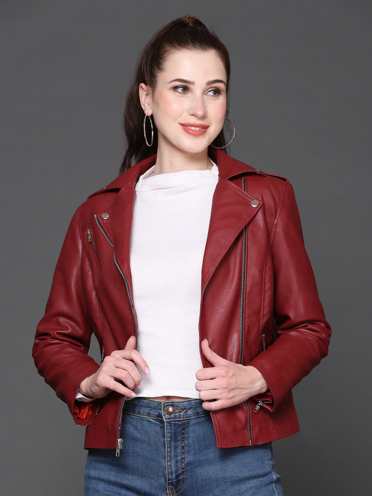 Jessica Leather Moto Jacket