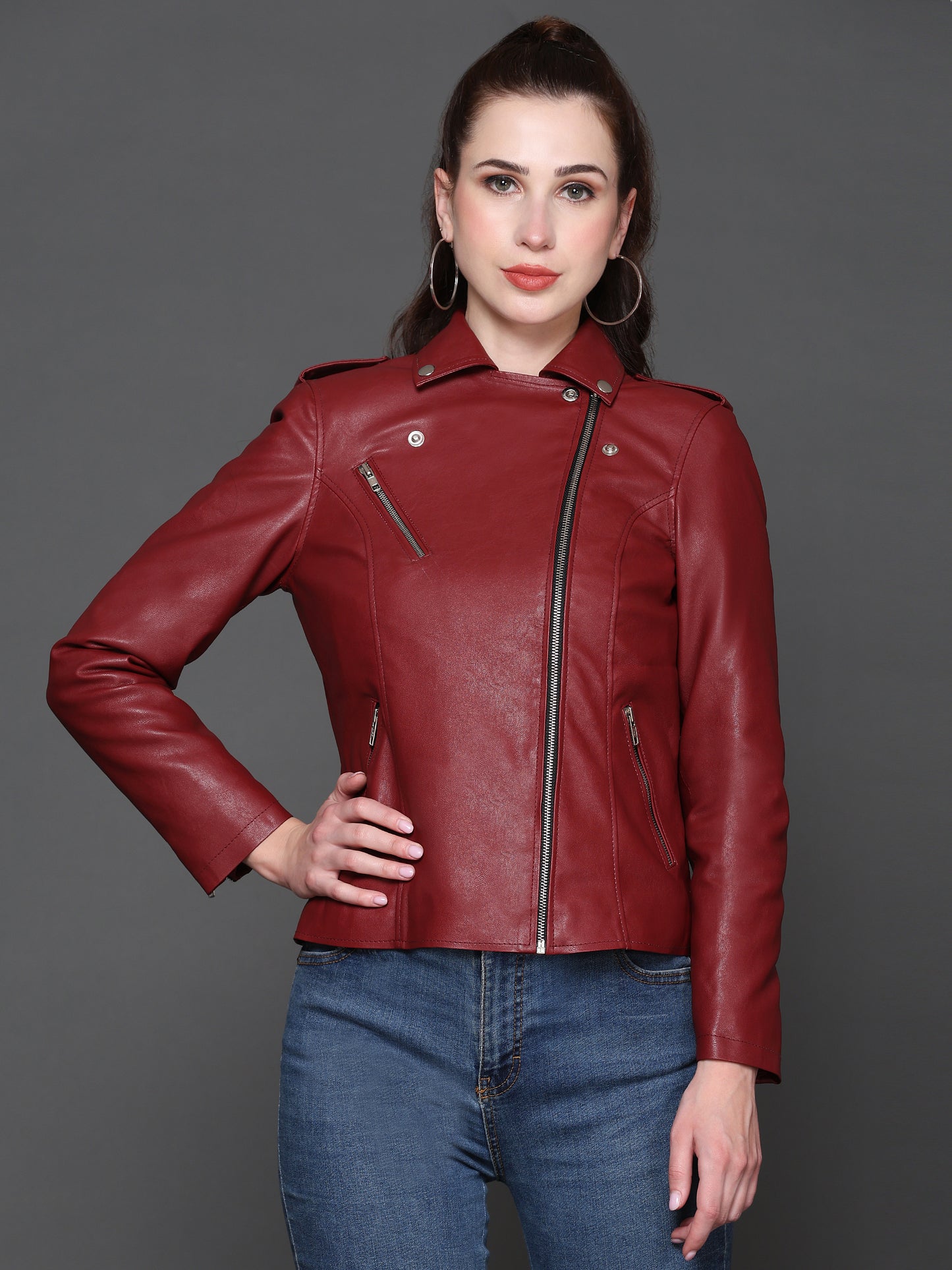 Jessica Leather Moto Jacket