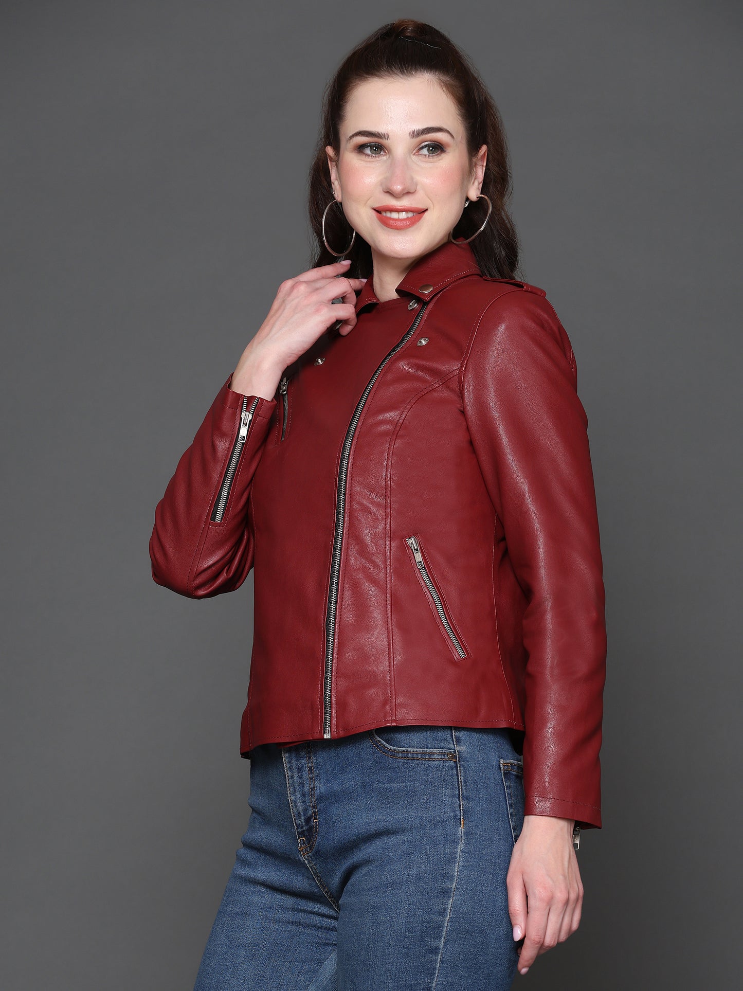 Jessica Leather Moto Jacket