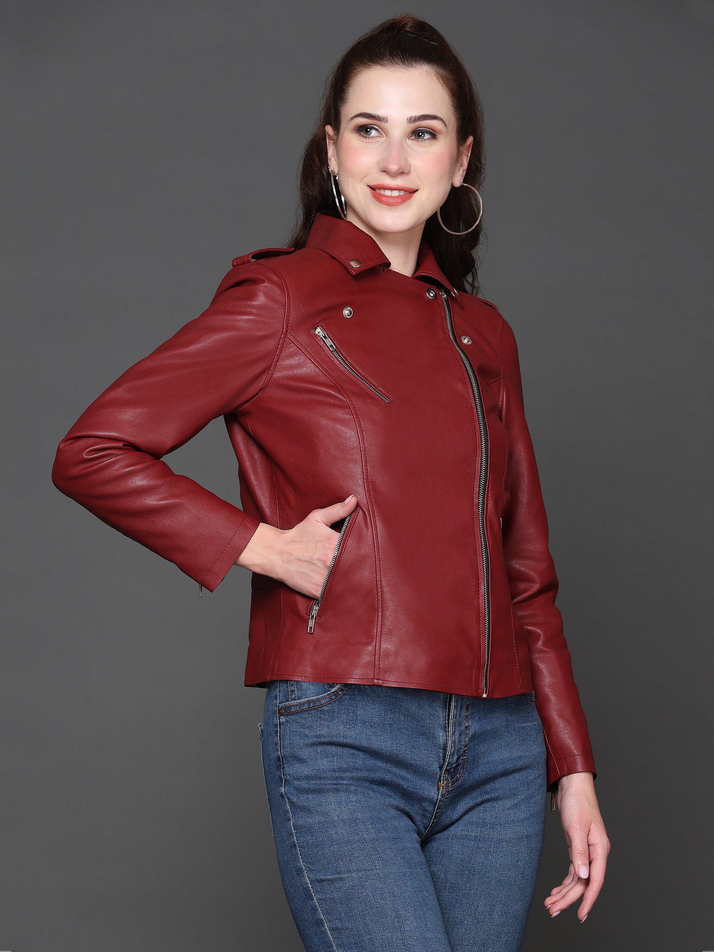 Jessica Leather Moto Jacket