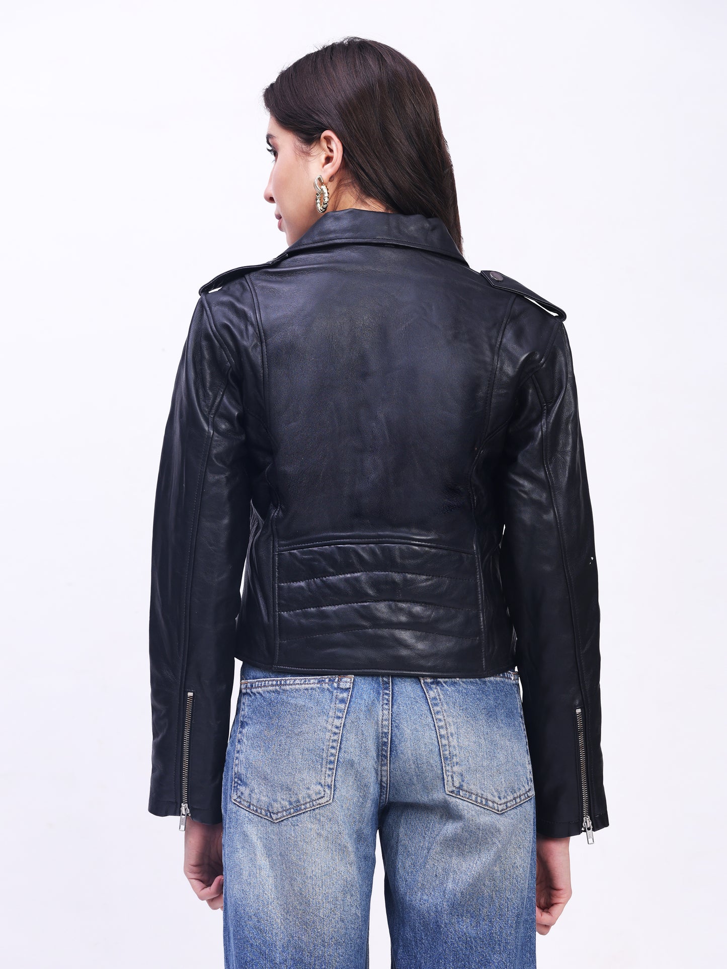 The Midnight Genuine Leather Ensemble of Modern Elegance - Black AU
