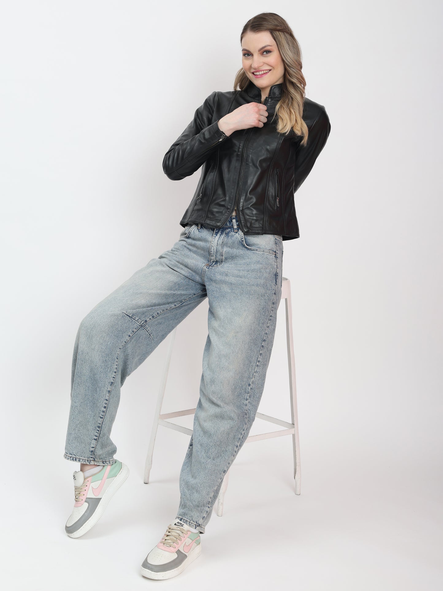 Veloura Women’s Classic Sheepskin Leather Jacket