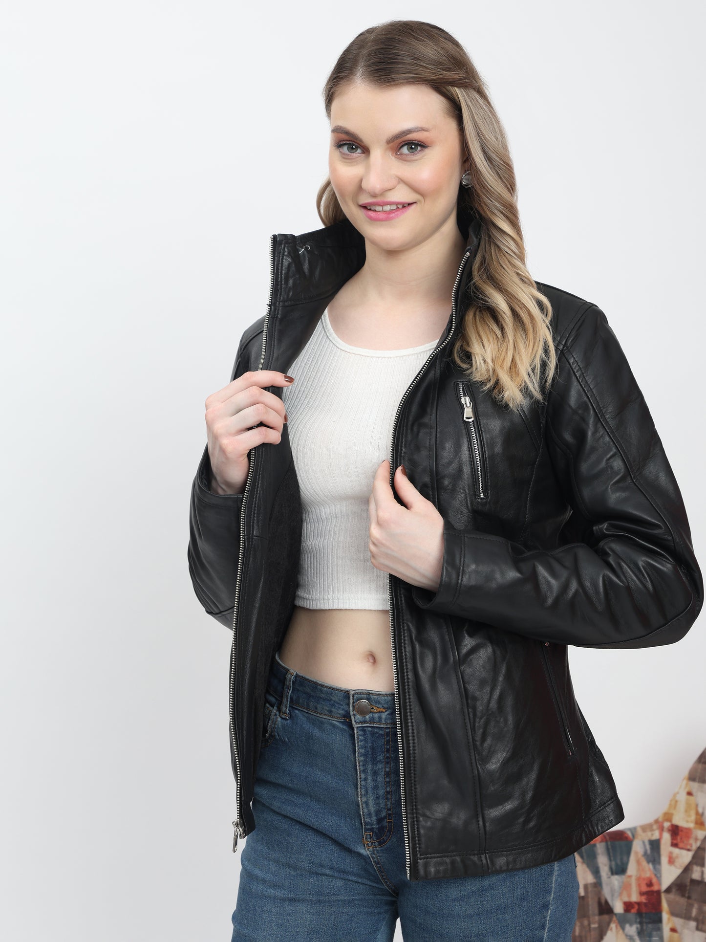 Valkyrie  Genuine Leather Jacket - Black