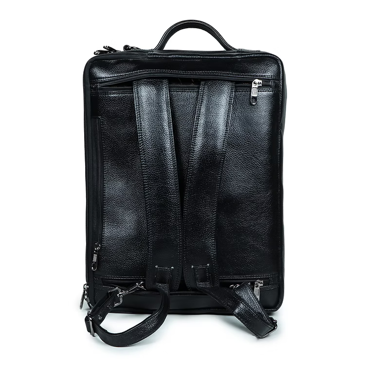 PrestigeTote Real Leather Executive Bag -Black