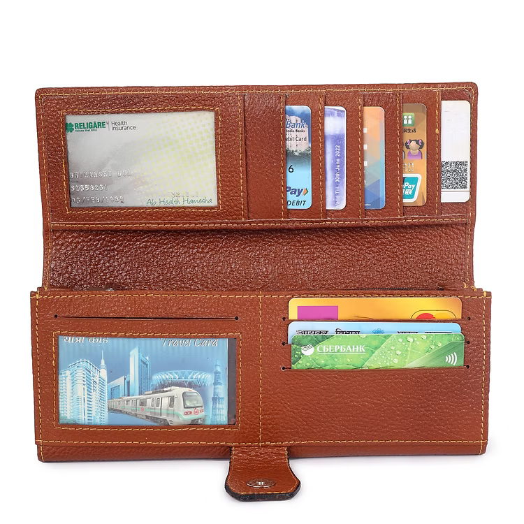 ChérieLeather Classic Clutch Wallet - Tan