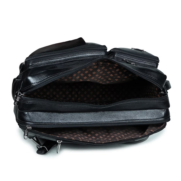 PrestigeTote Real Leather Executive Bag -Black