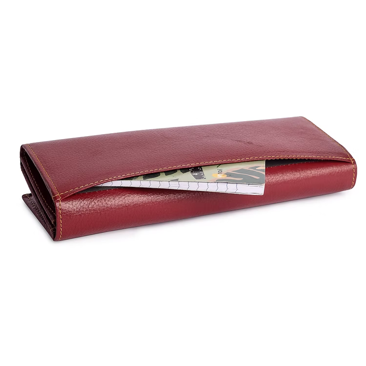 ChérieLeather Classic Clutch Wallet -Red