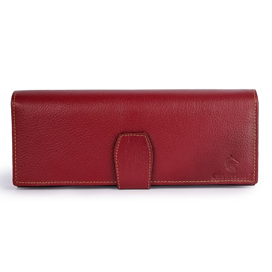 ChérieLeather Classic Clutch Wallet -Red