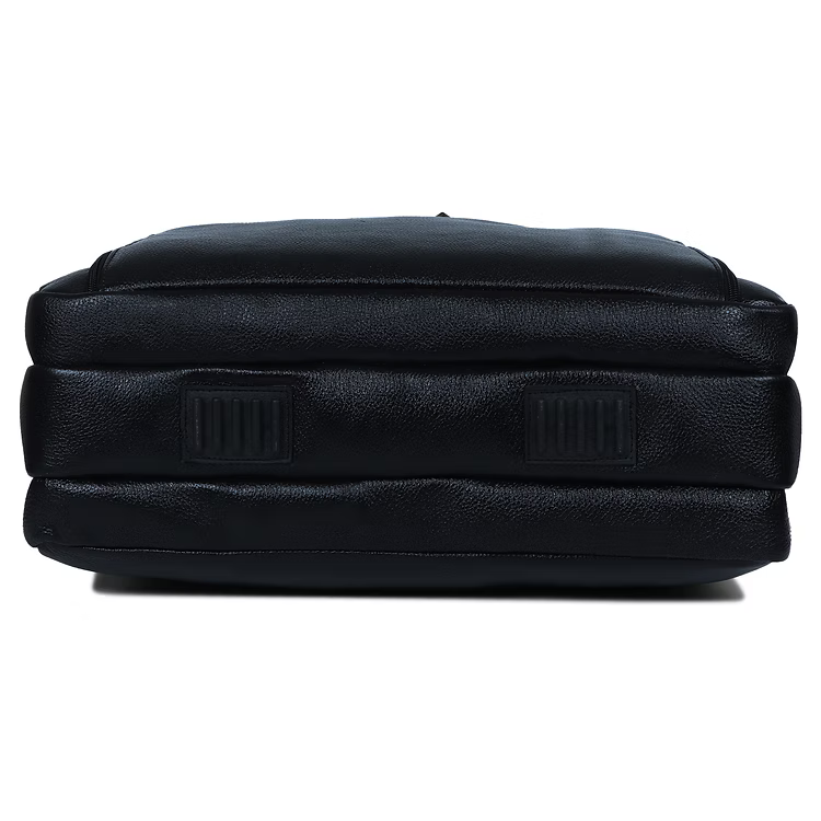 Executive Laptop Messenger Office Bag in Genuine Leather - Black