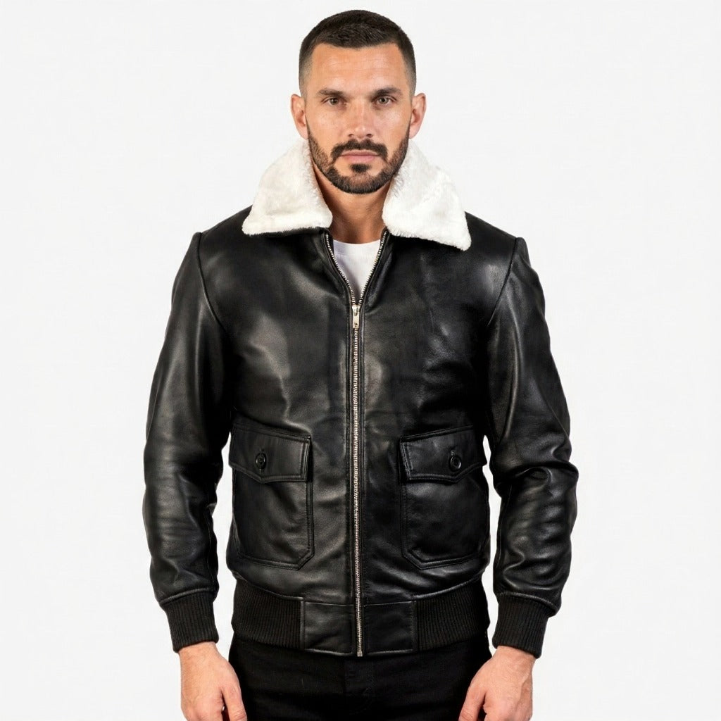 The Conqueror Bomber Leather Jacket