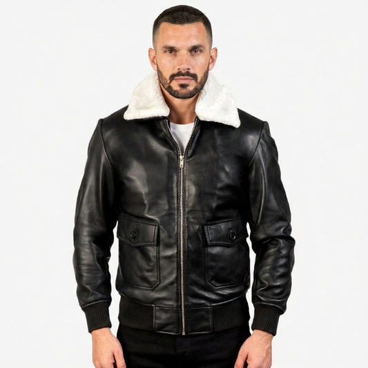 The Conqueror Bomber Leather Jacket