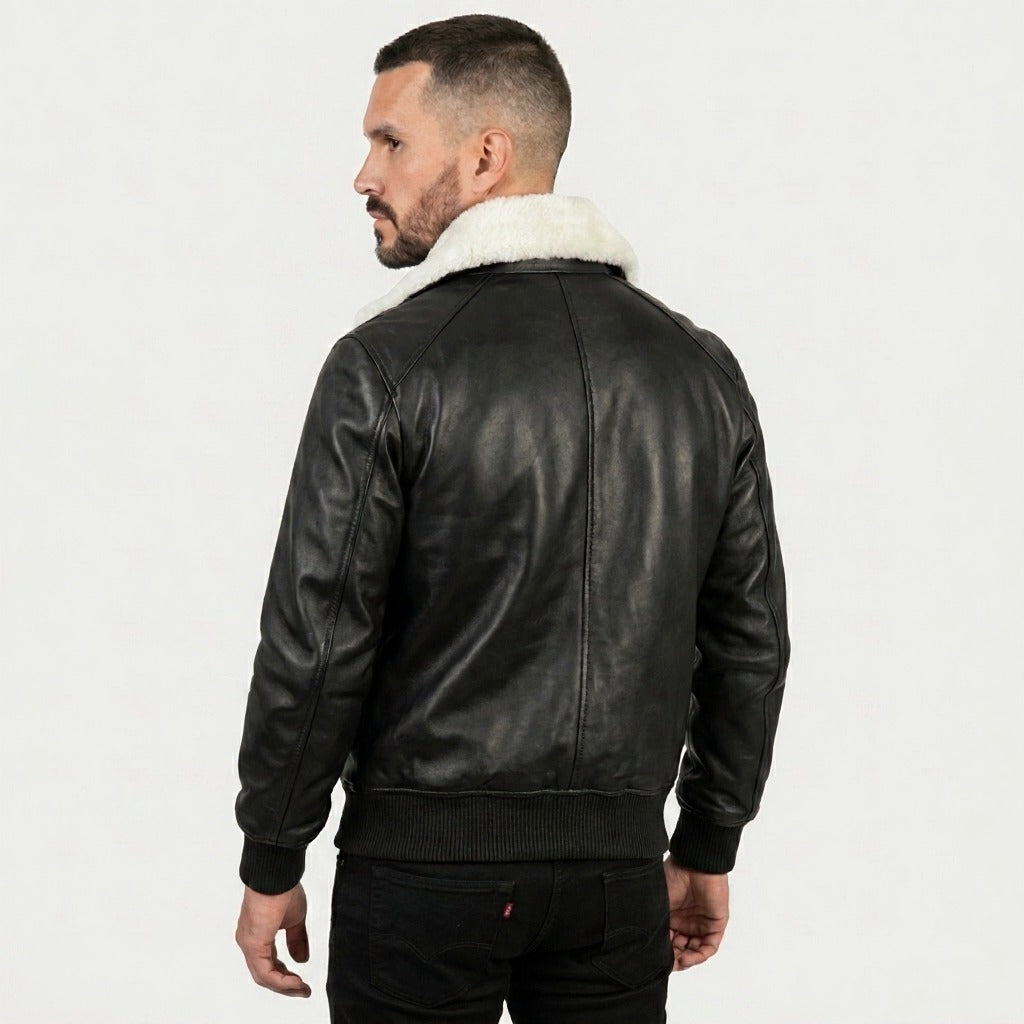 The Conqueror Bomber Leather Jacket