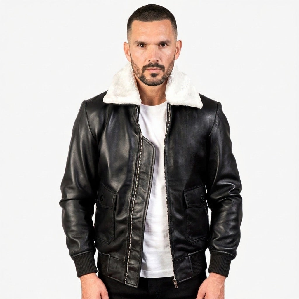 The Conqueror Bomber Leather Jacket