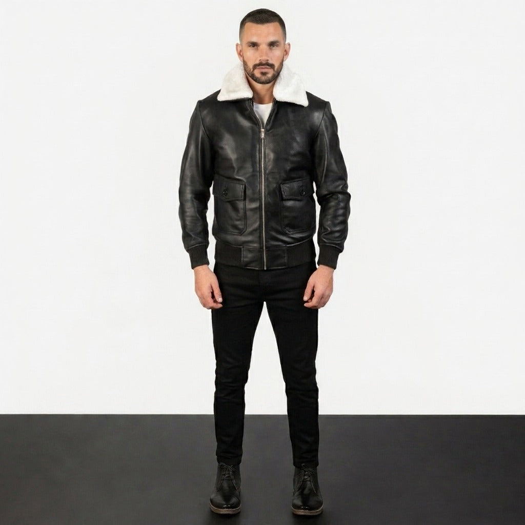 The Conqueror Bomber Leather Jacket
