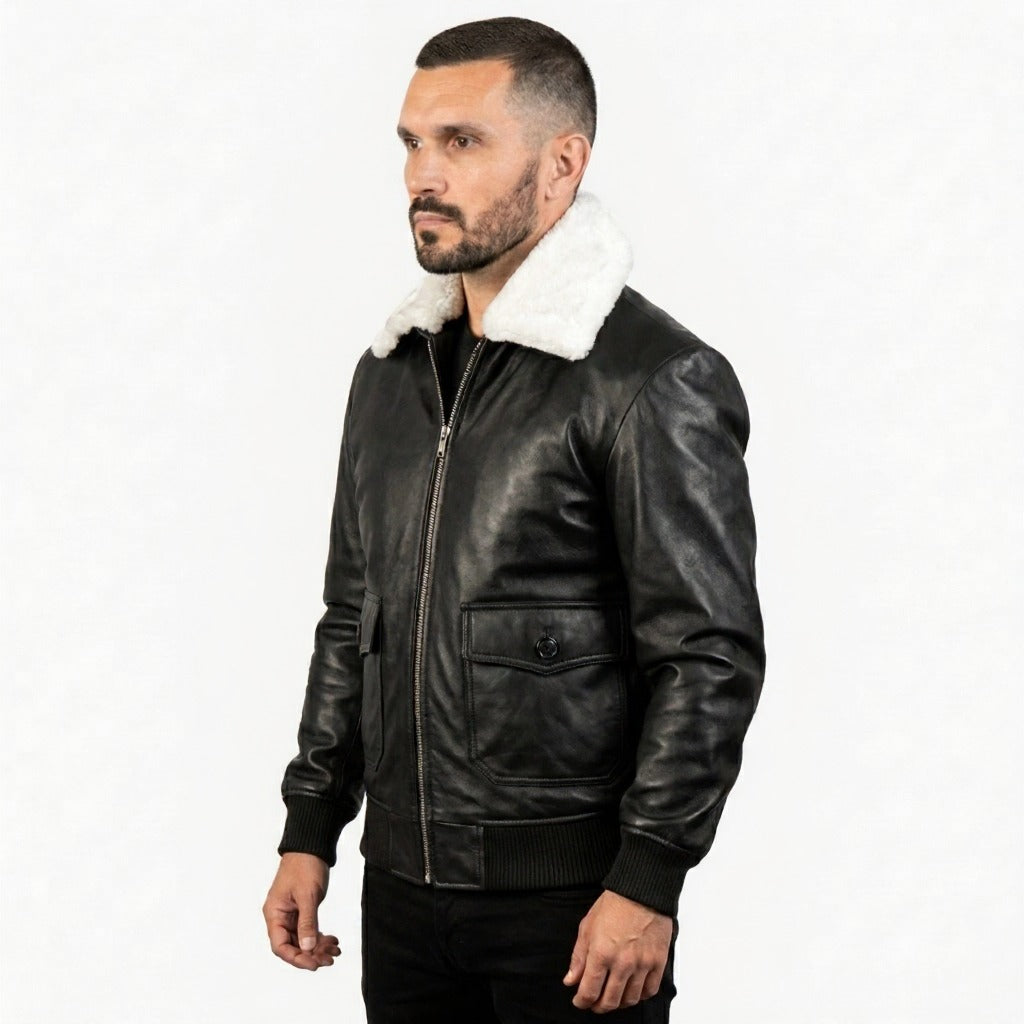 The Conqueror Bomber Leather Jacket