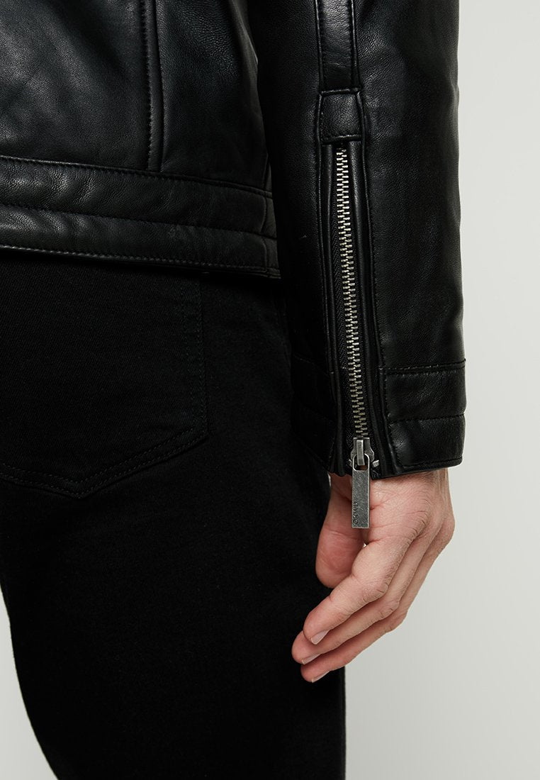Devis Elbow Padded Leather Jacket