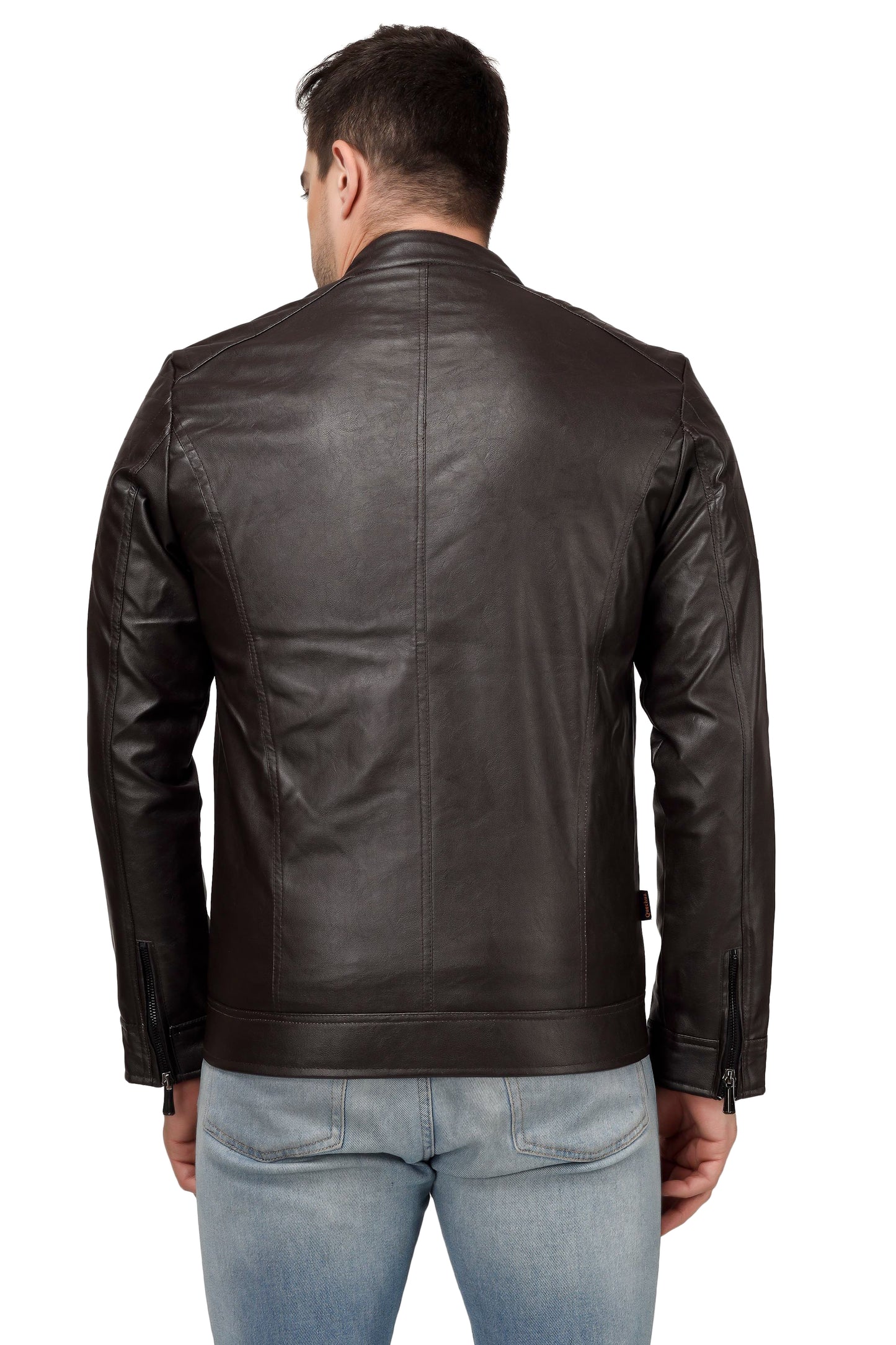 Full Sleeve Mesh Men PU Leather Jacket for Men :- Charmshilp
