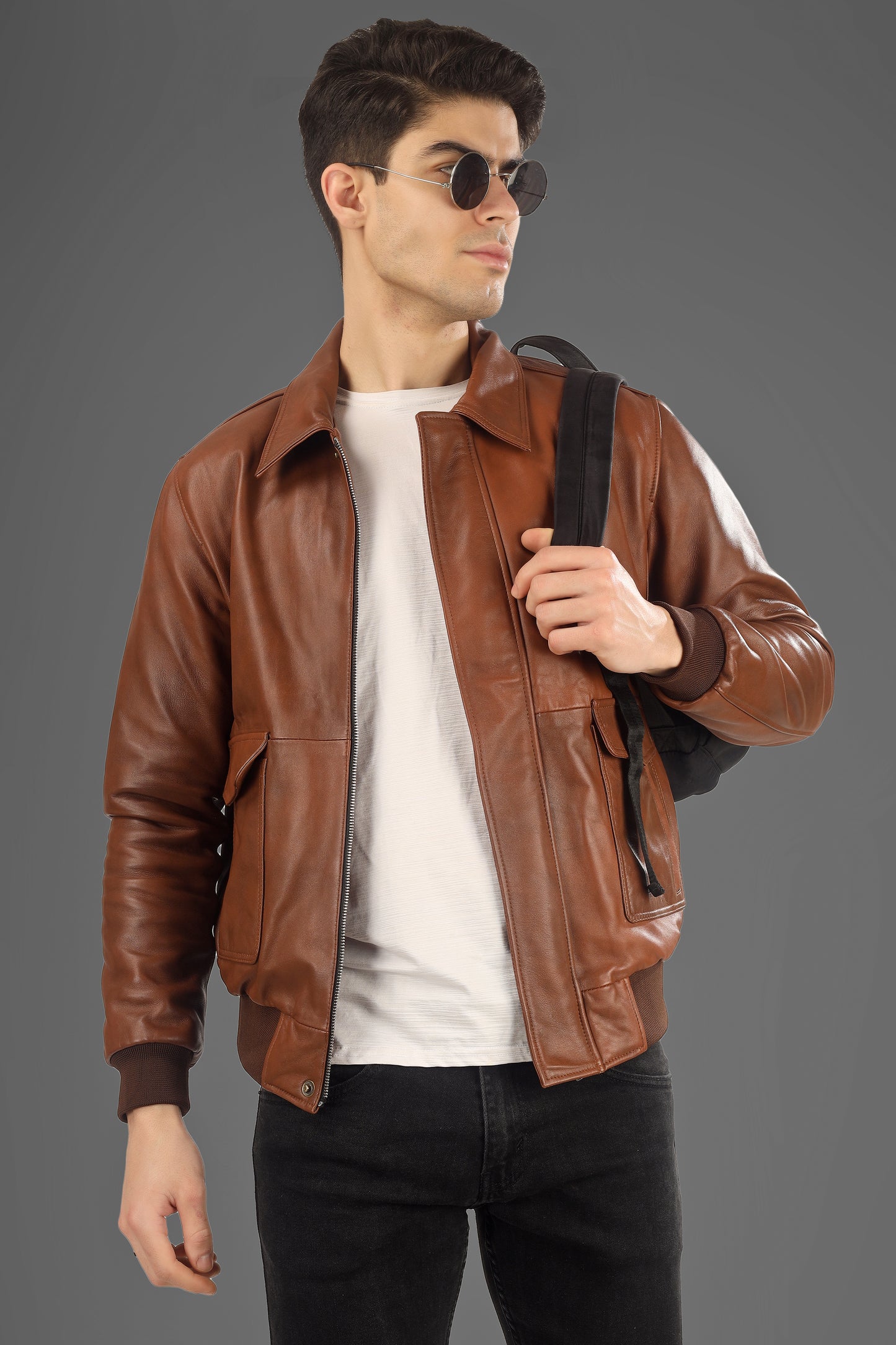 Charmshilp :- Vikram Bomber Leather Jacket