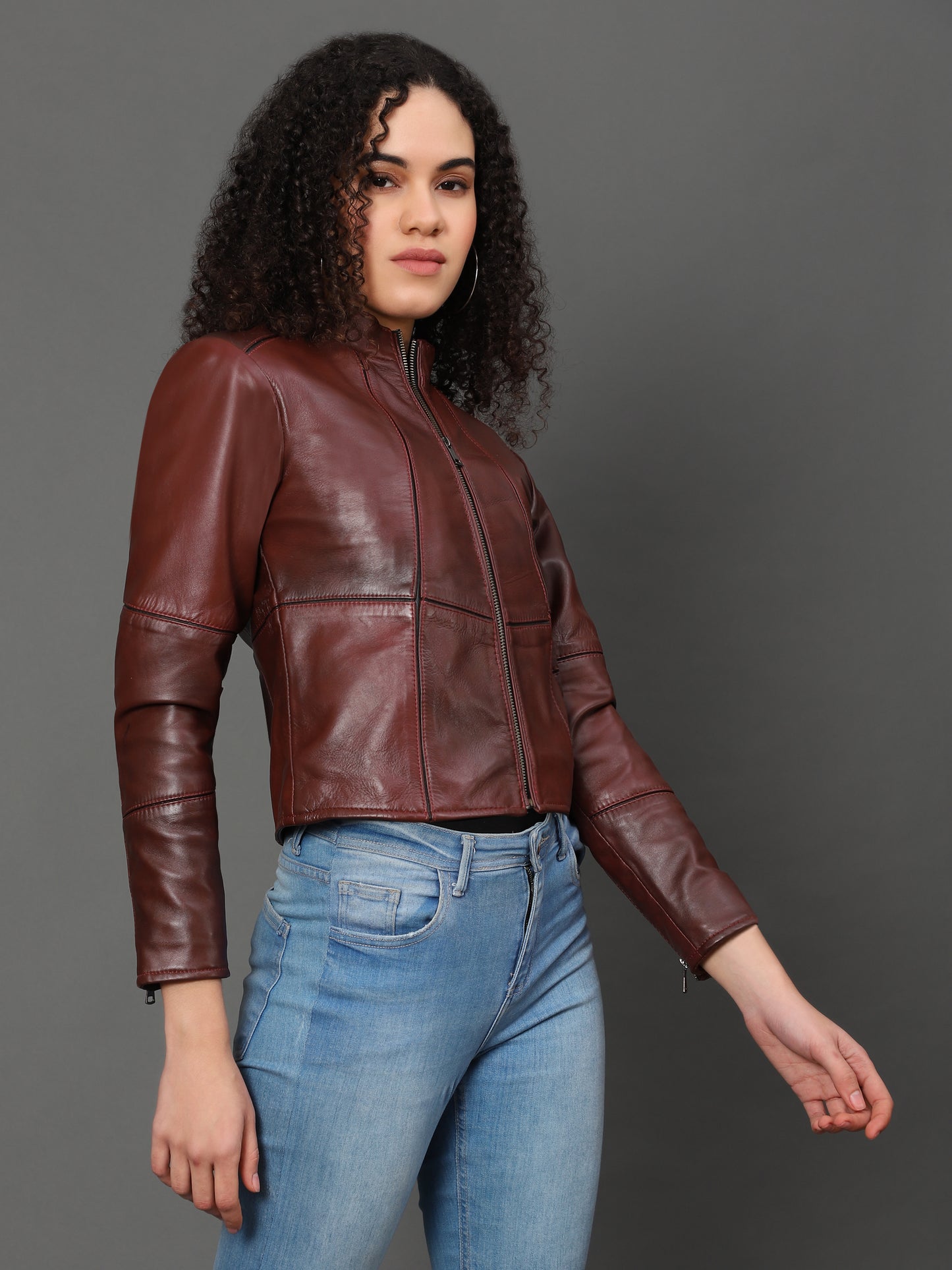 MotoMaven Strip lining Leather jacket Brown