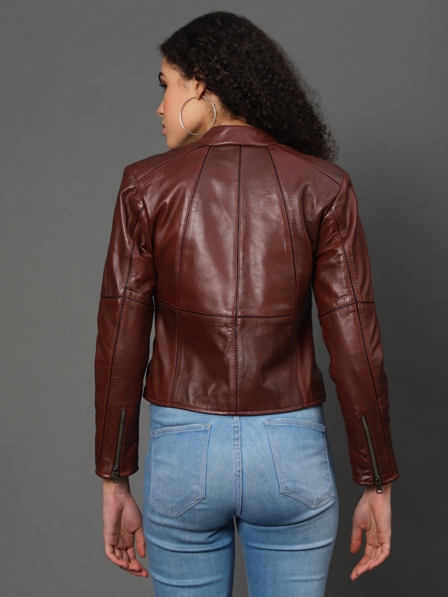 MotoMaven Strip lining Leather jacket Brown