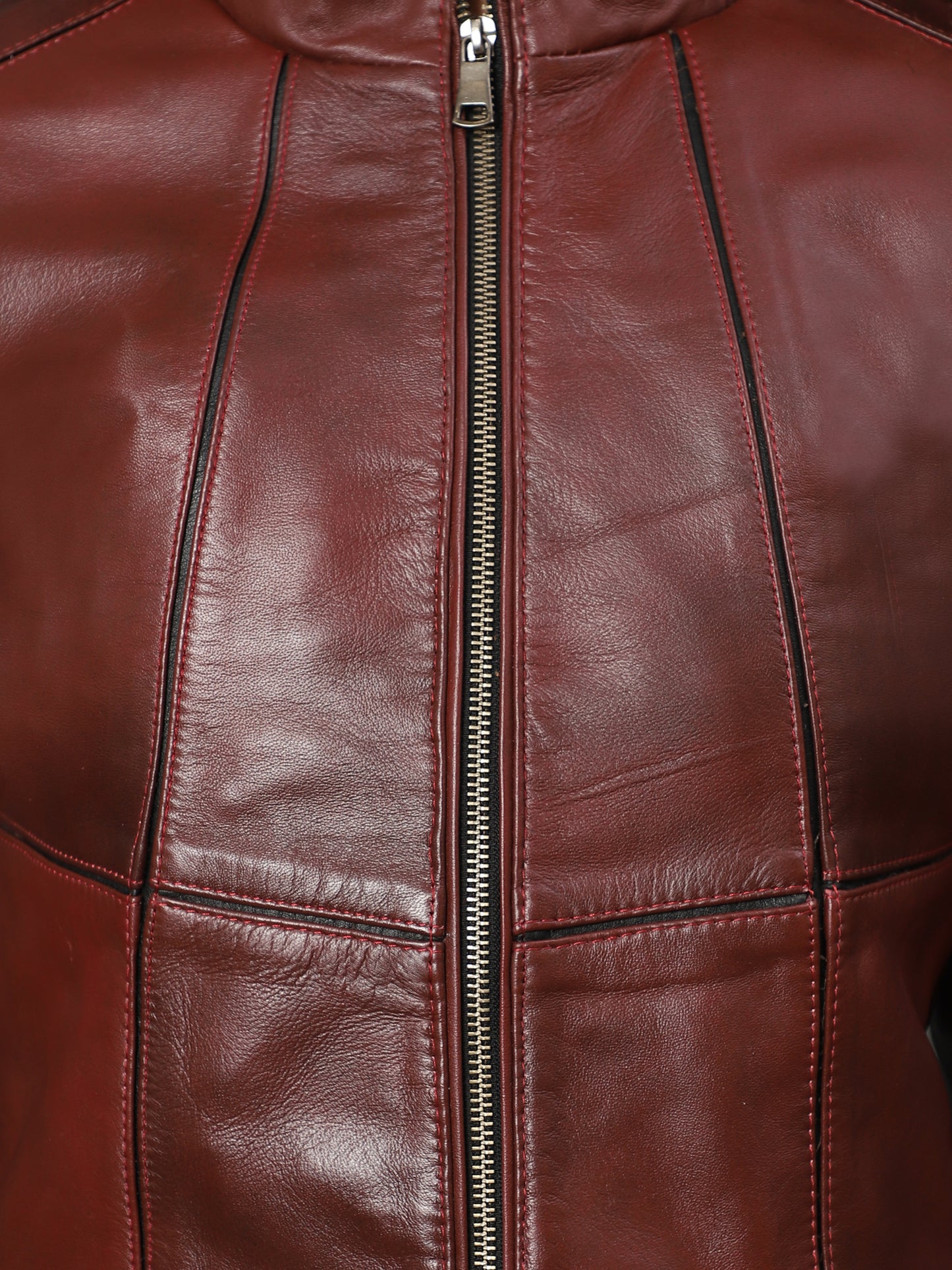 MotoMaven Strip lining Leather jacket Brown