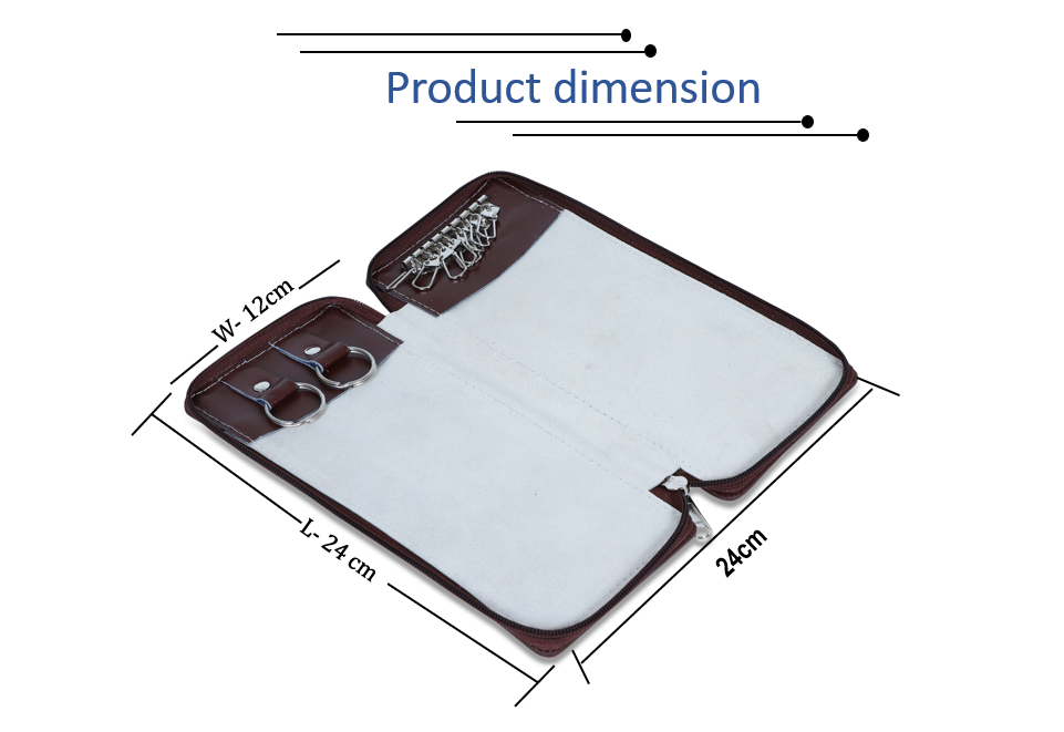 Brownish Bank Locker Key Chain Pouch in Genuine Leather