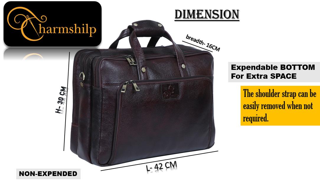 Laptop Messenger Office Bag in Genuine Leather For Men