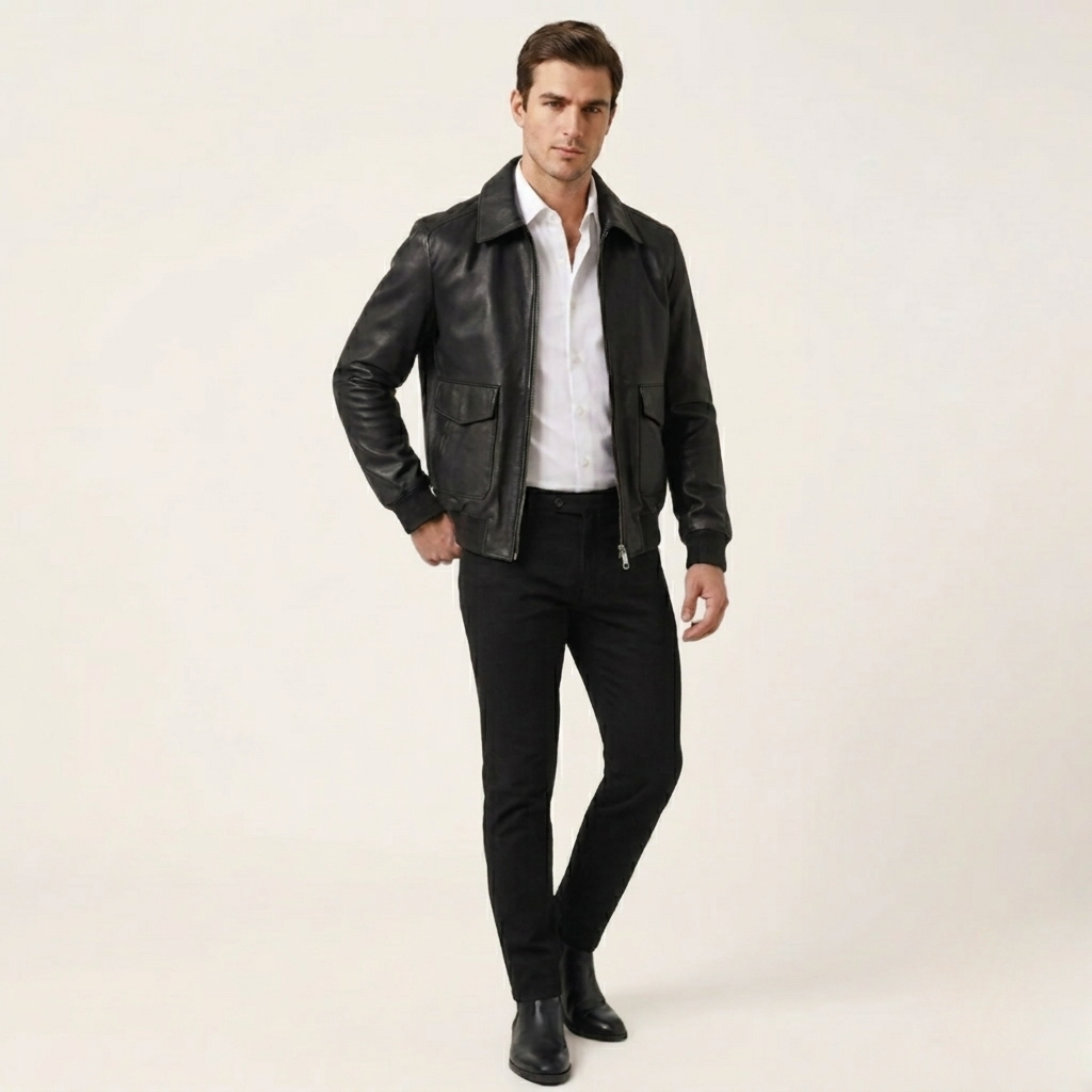 Vintage Bomber Leather jacket AU